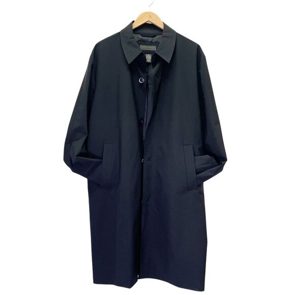 Banana Republic Y2K Trench Coat Black Raincoat Men’s Size XL Vintage Spring 2001 - Picture 2 of 11